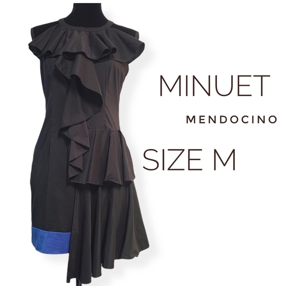 Mini Goth Cocktail Dress in Black w Blue Detail - Picture 16 of 16